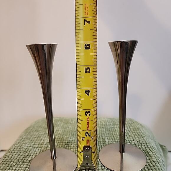 1960s Vtg Silver Arthur Solingen Germany Candle Holders 6" MCM Retro Taper - Picture 4 of 5